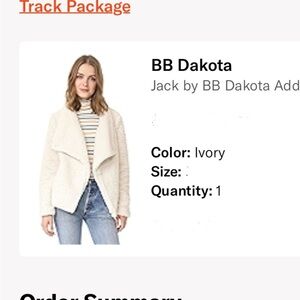 BB Dakota Ivory Teddy Fleece Open-Front Jacket